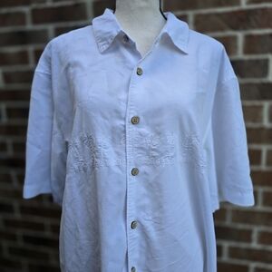 Quiksilver Waterman White Embroidered Shirt